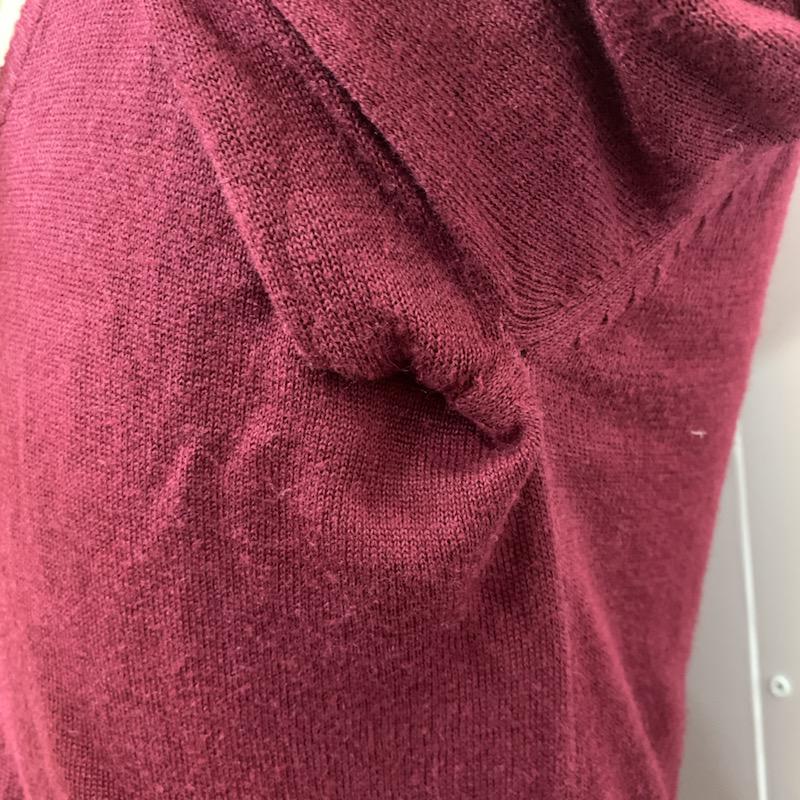 フーズフーギャラリー WHO S WHO gallery カーディガン 長袖 M 無地 えんじ / ワインレッド / dark red メンズ USED 古着 中古 10041730
