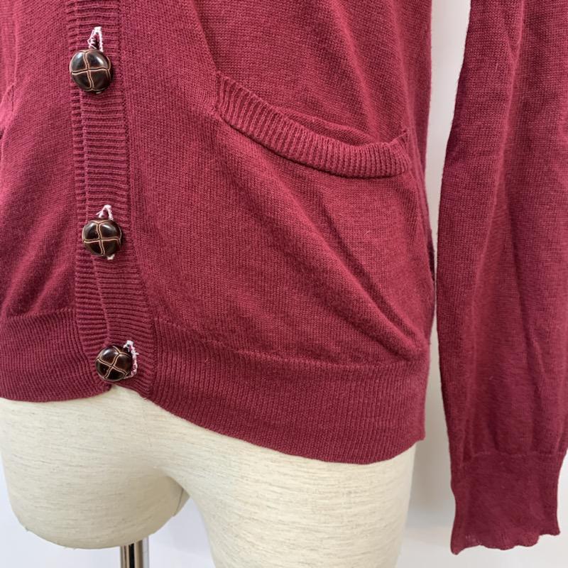 フーズフーギャラリー WHO S WHO gallery カーディガン 長袖 M 無地 えんじ / ワインレッド / dark red メンズ USED 古着 中古 10041730