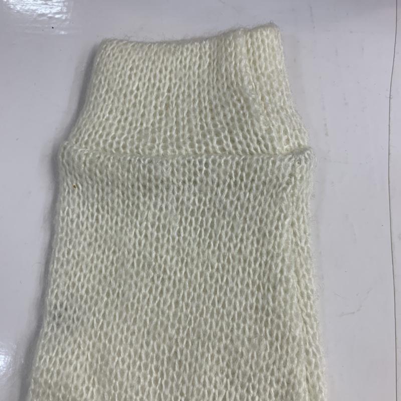 アナップミンピ anap mimpi ニット、セーター 長袖 無地 白 / ホワイト / white X 黒 / ブラック / black レディース USED 古着 中古 10041952