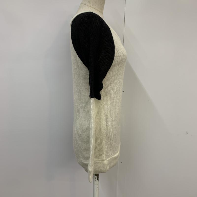 アナップミンピ anap mimpi ニット、セーター 長袖 無地 白 / ホワイト / white X 黒 / ブラック / black レディース USED 古着 中古 10041952