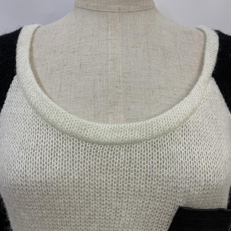 アナップミンピ anap mimpi ニット、セーター 長袖 無地 白 / ホワイト / white X 黒 / ブラック / black レディース USED 古着 中古 10041952