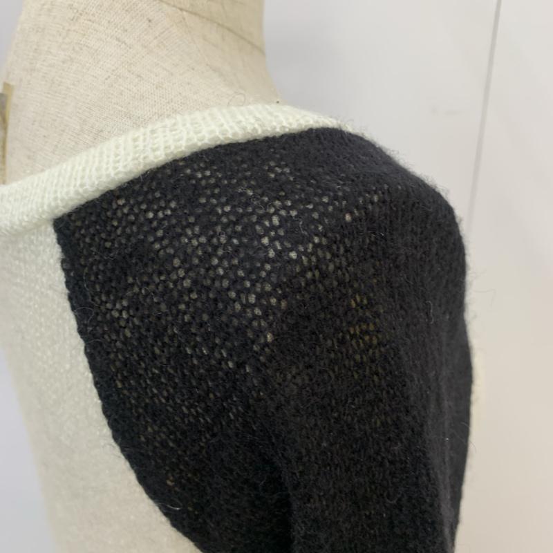 アナップミンピ anap mimpi ニット、セーター 長袖 無地 白 / ホワイト / white X 黒 / ブラック / black レディース USED 古着 中古 10041952