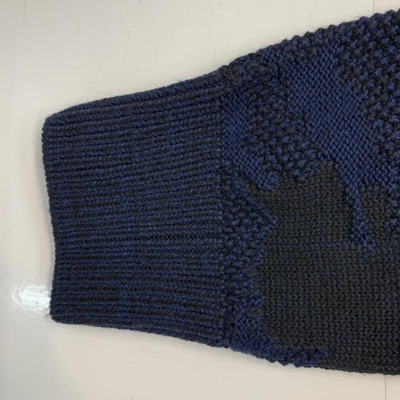 ナノユニバース nano・universe カーディガン 長袖 M 総柄 紺 / ネイビー / navy メンズ USED 古着 中古 10042064