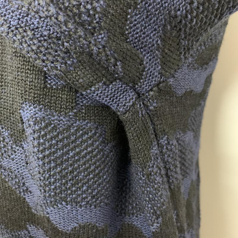 ナノユニバース nano・universe カーディガン 長袖 M 総柄 紺 / ネイビー / navy メンズ USED 古着 中古 10042064