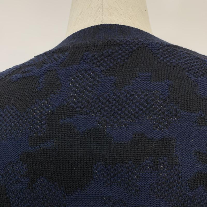 ナノユニバース nano・universe カーディガン 長袖 M 総柄 紺 / ネイビー / navy メンズ USED 古着 中古 10042064
