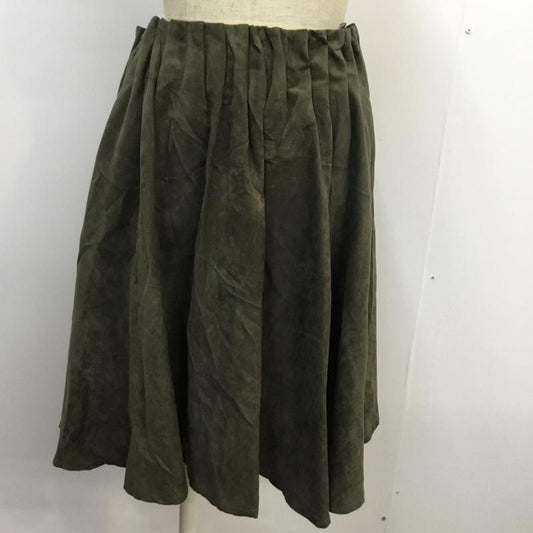 チャオパニック CIAOPANIC スカート ひざ丈スカート ギャザースカート スエード調 FREE 無地 カーキ / カーキ / khaki レディース USED 古着 中古 10042154