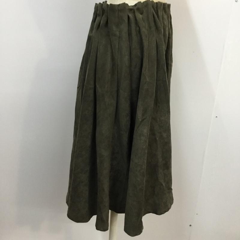 チャオパニック CIAOPANIC スカート ひざ丈スカート ギャザースカート スエード調 FREE 無地 カーキ / カーキ / khaki レディース USED 古着 中古 10042154