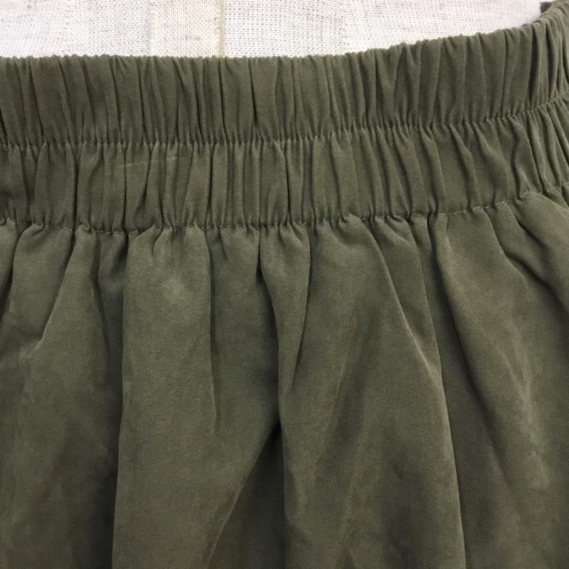 レトロガール RETRO GIRL スカート ひざ丈スカート タック入り フレアスカート スエード調 無地 カーキ / カーキ / khaki レディース USED 古着 中古 10042180