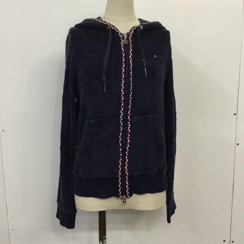 トミーガール tommy girl パーカー 長袖 ジップパーカー S 無地 紺 / ネイビー / navy レディース USED 古着 中古 10042252