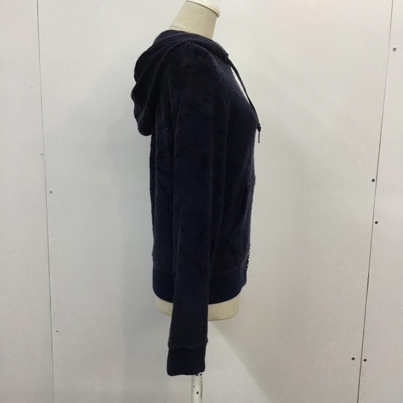 トミーガール tommy girl パーカー 長袖 ジップパーカー S 無地 紺 / ネイビー / navy レディース USED 古着 中古 10042252
