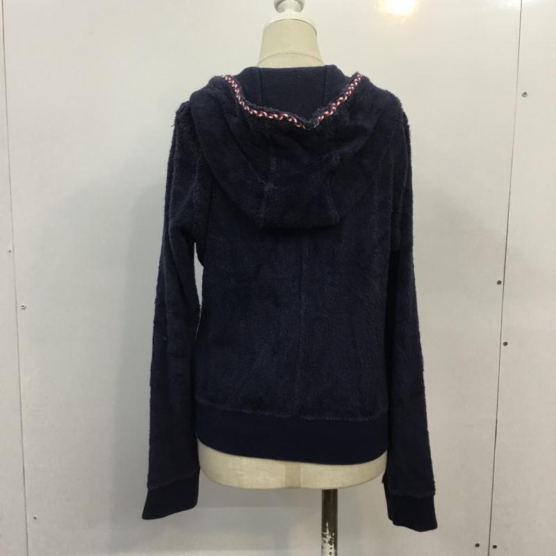 トミーガール tommy girl パーカー 長袖 ジップパーカー S 無地 紺 / ネイビー / navy レディース USED 古着 中古 10042252