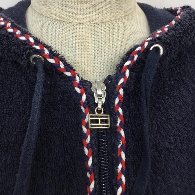 トミーガール tommy girl パーカー 長袖 ジップパーカー S 無地 紺 / ネイビー / navy レディース USED 古着 中古 10042252