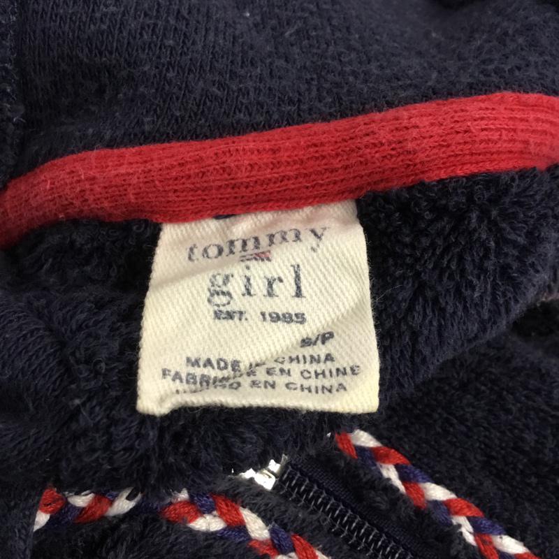 トミーガール tommy girl パーカー 長袖 ジップパーカー S 無地 紺 / ネイビー / navy レディース USED 古着 中古 10042252