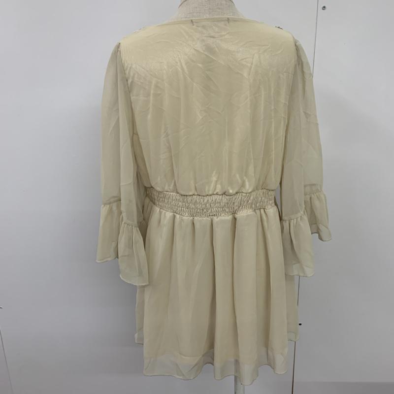 イング INGNI カットソー 七分袖 M 無地 アイボリー / アイボリー / レディース USED 古着 中古 10042284