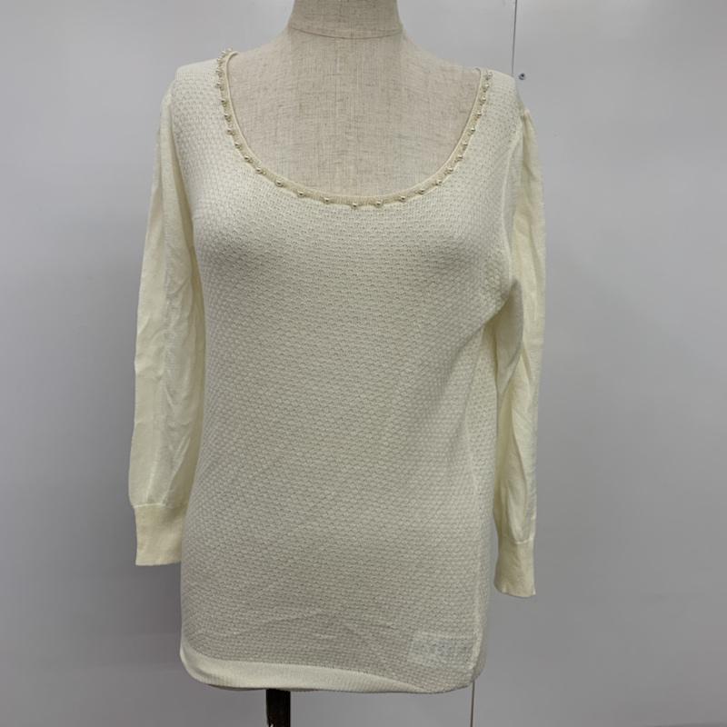 ロペピクニック ROPE  PICNIC カットソー 長袖 38 無地 白 / ホワイト / white レディース USED 古着 中古 10042285