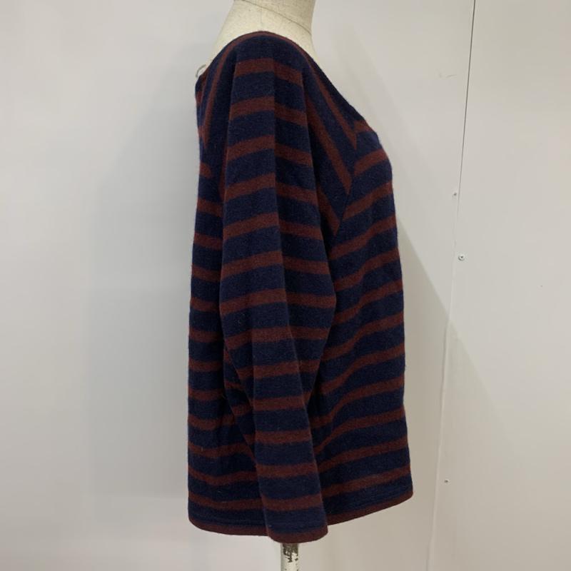 ジャーナルスタンダード JOURNAL STANDARD カットソー 長袖 ボーダー ボーダー柄 紺 / ネイビー / navy X えんじ / ワインレッド / dark red レディース USED 古着 中古 10042693