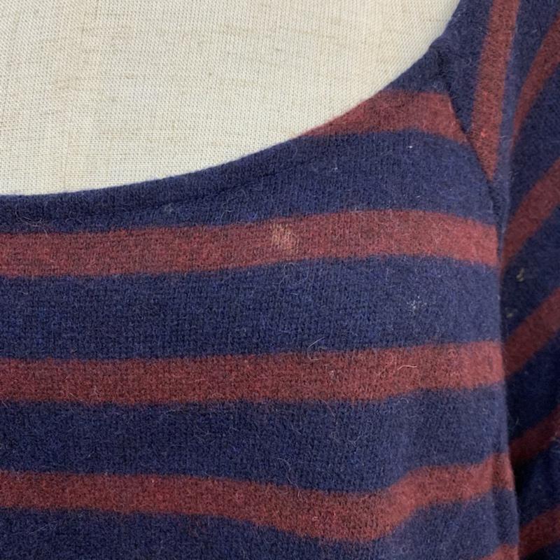 ジャーナルスタンダード JOURNAL STANDARD カットソー 長袖 ボーダー ボーダー柄 紺 / ネイビー / navy X えんじ / ワインレッド / dark red レディース USED 古着 中古 10042693