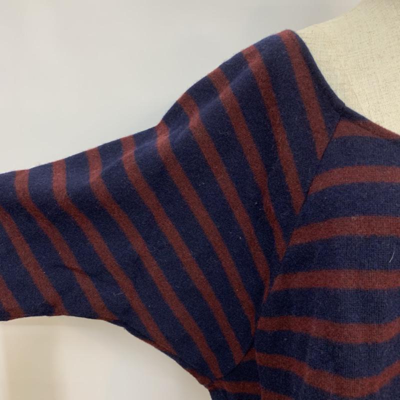 ジャーナルスタンダード JOURNAL STANDARD カットソー 長袖 ボーダー ボーダー柄 紺 / ネイビー / navy X えんじ / ワインレッド / dark red レディース USED 古着 中古 10042693