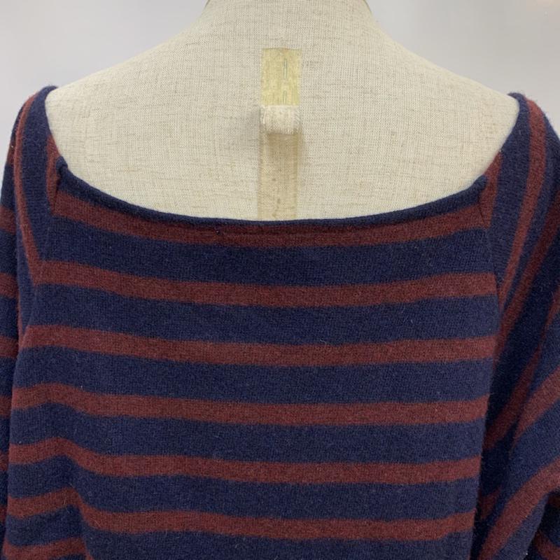 ジャーナルスタンダード JOURNAL STANDARD カットソー 長袖 ボーダー ボーダー柄 紺 / ネイビー / navy X えんじ / ワインレッド / dark red レディース USED 古着 中古 10042693