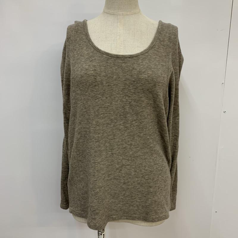 ケービーエフ KBF カットソー 長袖 無地 茶 / ブラウン / brown レディース USED 古着 中古 10042700