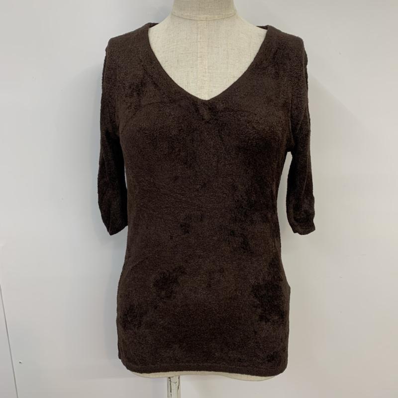 ルシェルブルー LE CIEL BLEU ニット、セーター 半袖 38 無地 茶 / ブラウン / brown レディース USED 古着 中古 10042720