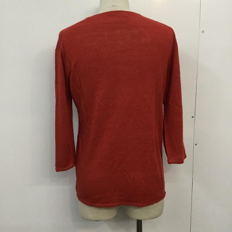 アーバンリサーチ URBAN RESEARCH ニット、セーター 七分袖 麻 リネン M 橙 / オレンジ / orange メンズ USED 古着 中古 10043074