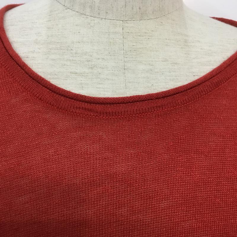 アーバンリサーチ URBAN RESEARCH ニット、セーター 七分袖 麻 リネン M 橙 / オレンジ / orange メンズ USED 古着 中古 10043074