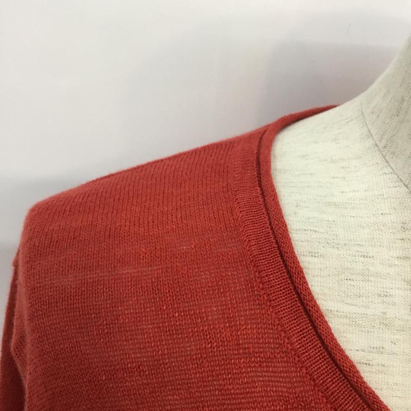 アーバンリサーチ URBAN RESEARCH ニット、セーター 七分袖 麻 リネン M 橙 / オレンジ / orange メンズ USED 古着 中古 10043074