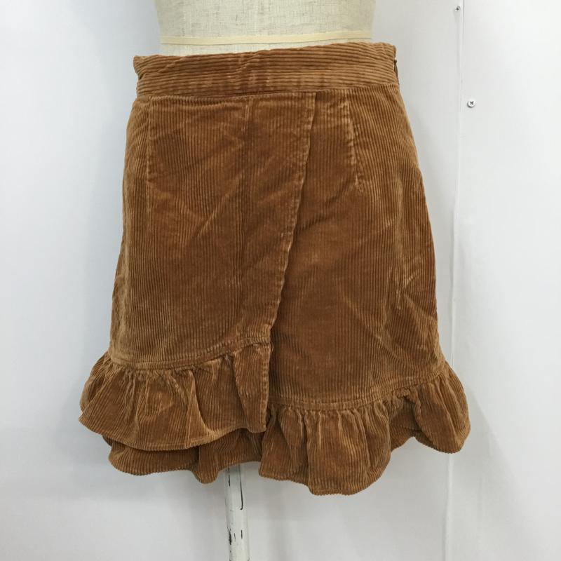 ローリーズファーム LOWRYS FARM スカート ミニスカート コーデュロイ M 無地 茶 / ブラウン / brown レディース USED 古着 中古 10043340