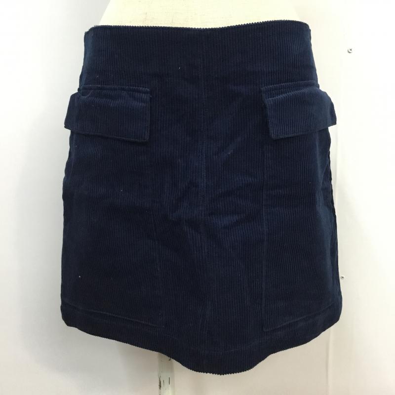 ザラベーシック ZARA BASIC スカート ミニスカート コーデュロイ M 無地 紺 / ネイビー / navy レディース USED 古着 中古 10043343