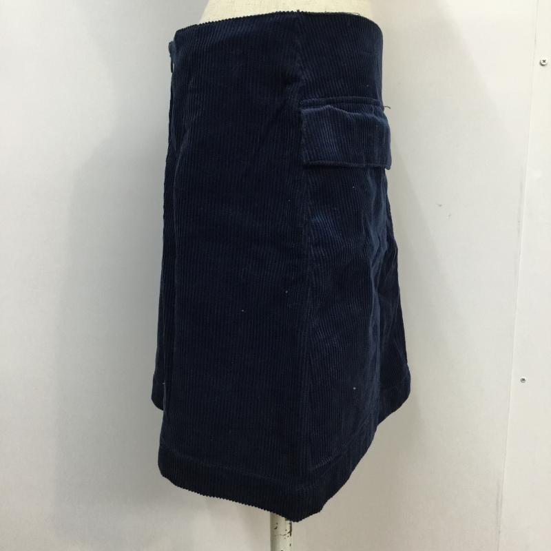 ザラベーシック ZARA BASIC スカート ミニスカート コーデュロイ M 無地 紺 / ネイビー / navy レディース USED 古着 中古 10043343