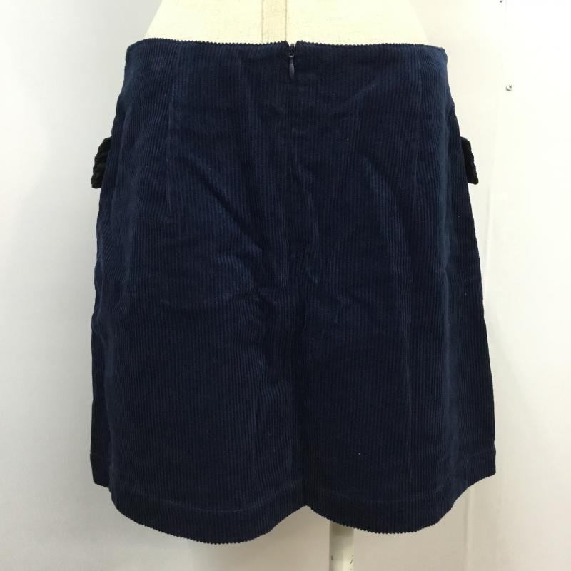 ザラベーシック ZARA BASIC スカート ミニスカート コーデュロイ M 無地 紺 / ネイビー / navy レディース USED 古着 中古 10043343