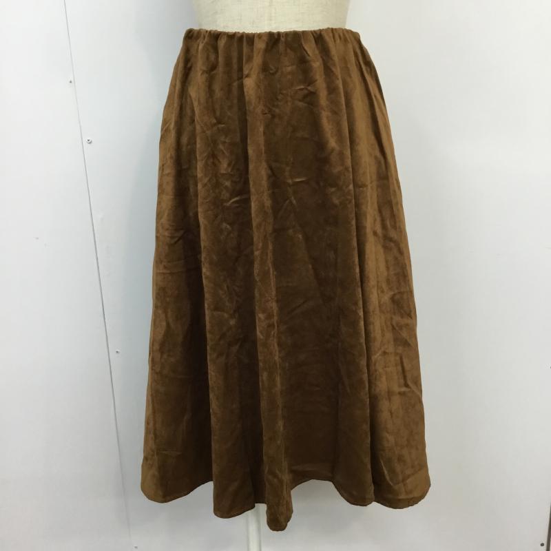 アースミュージックアンドエコロジー earth music&ecology スカート ひざ丈スカート FREE 無地 茶 / ブラウン / brown レディース USED 古着 中古 10043346