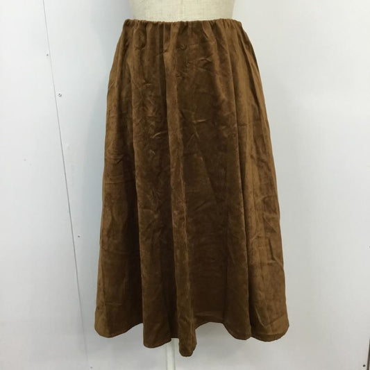 アースミュージックアンドエコロジー earth music&ecology スカート ひざ丈スカート FREE 無地 茶 / ブラウン / brown レディース USED 古着 中古 10043346