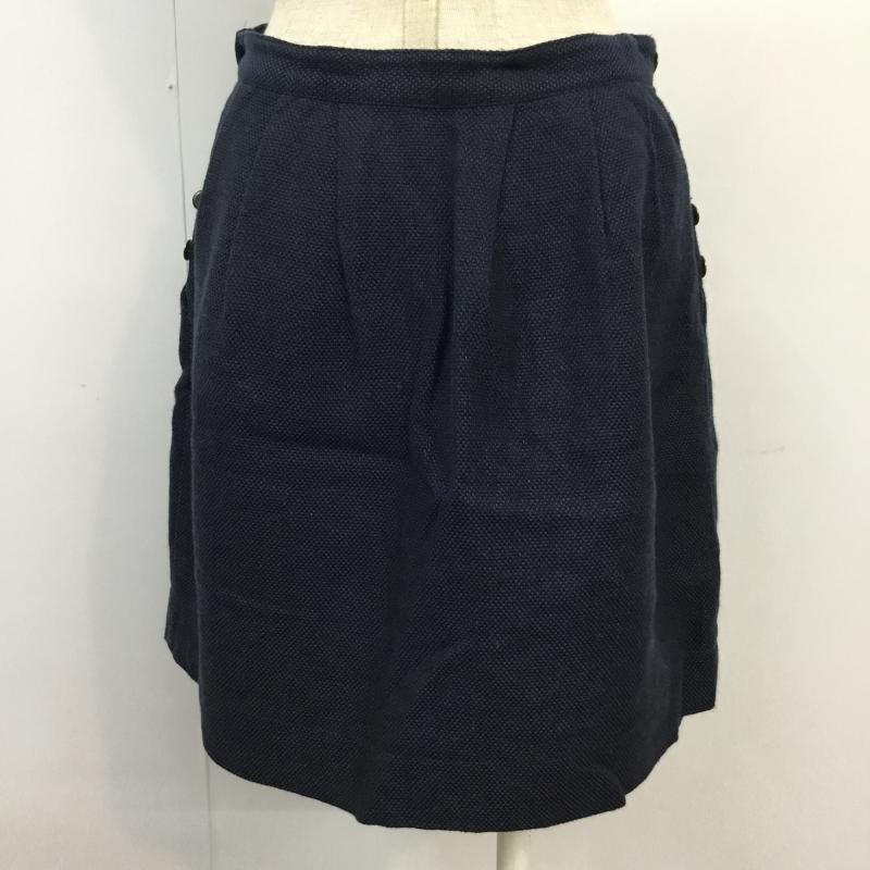 グリーンレーベルリラクシング green label relaxing スカート ミニスカート 40 無地 紺 / ネイビー / navy レディース USED 古着 中古 10043349