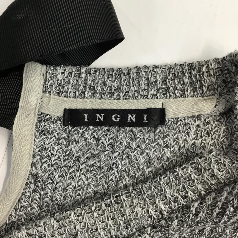 イング INGNI カットソー 七分袖 M  黒 / ブラック / black X 白 / ホワイト / white レディース USED 古着 中古 10043411