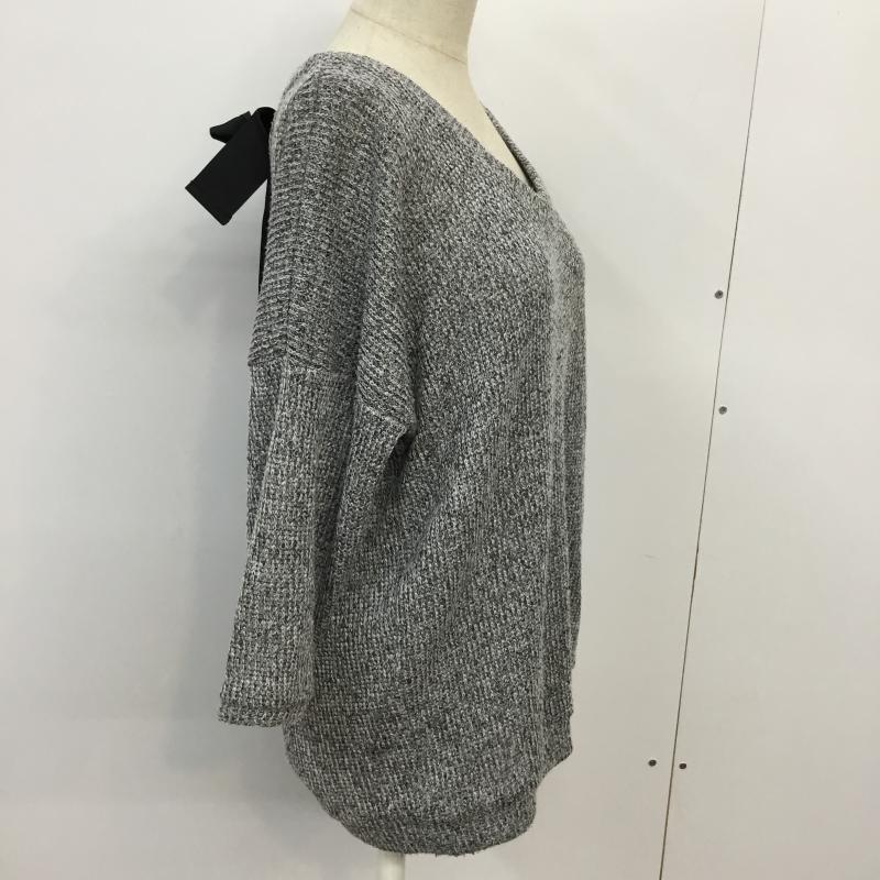 イング INGNI カットソー 七分袖 M  黒 / ブラック / black X 白 / ホワイト / white レディース USED 古着 中古 10043411
