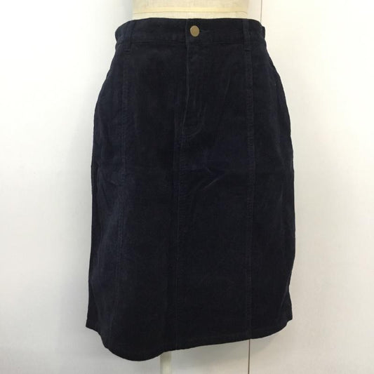 アースミュージックアンドエコロジー earth music&ecology スカート ひざ丈スカート L 無地 紺 / ネイビー / navy レディース USED 古着 中古 10043453