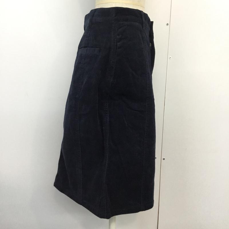 アースミュージックアンドエコロジー earth music&ecology スカート ひざ丈スカート L 無地 紺 / ネイビー / navy レディース USED 古着 中古 10043453