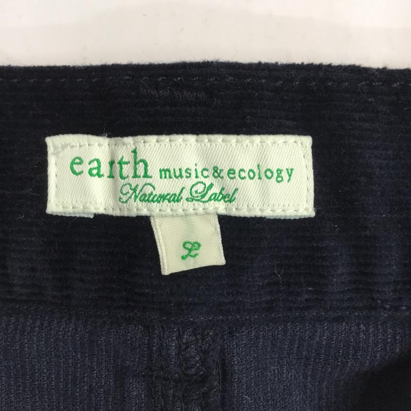 アースミュージックアンドエコロジー earth music&ecology スカート ひざ丈スカート L 無地 紺 / ネイビー / navy レディース USED 古着 中古 10043453