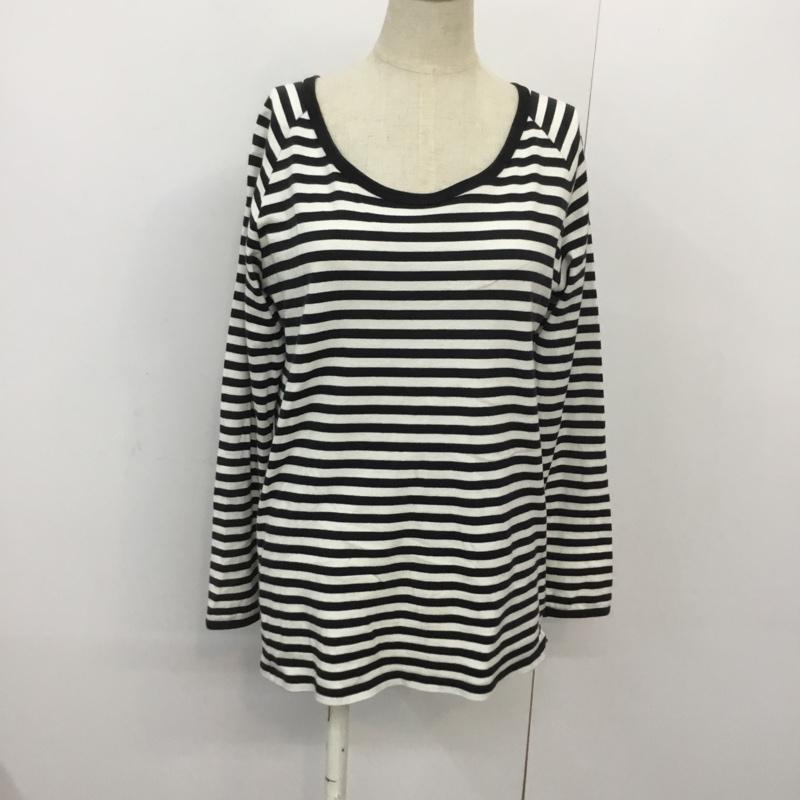 ケービーエフ KBF Tシャツ 長袖 ボーダー 38 ボーダー柄 白 / ホワイト / white X 黒 / ブラック / black レディース USED 古着 中古 10045200