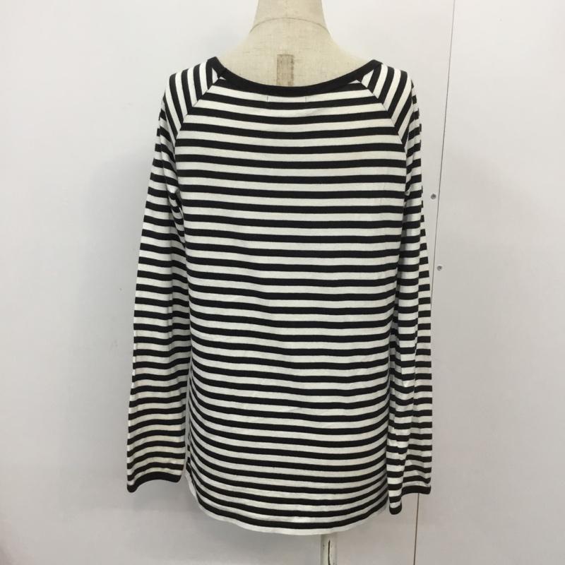 ケービーエフ KBF Tシャツ 長袖 ボーダー 38 ボーダー柄 白 / ホワイト / white X 黒 / ブラック / black レディース USED 古着 中古 10045200