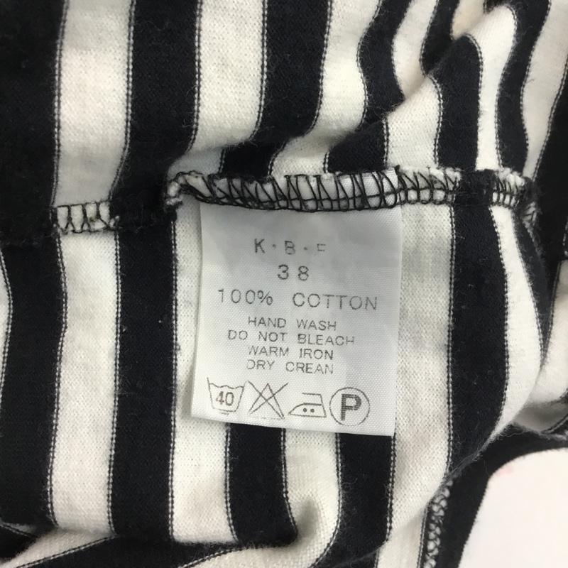 ケービーエフ KBF Tシャツ 長袖 ボーダー 38 ボーダー柄 白 / ホワイト / white X 黒 / ブラック / black レディース USED 古着 中古 10045200