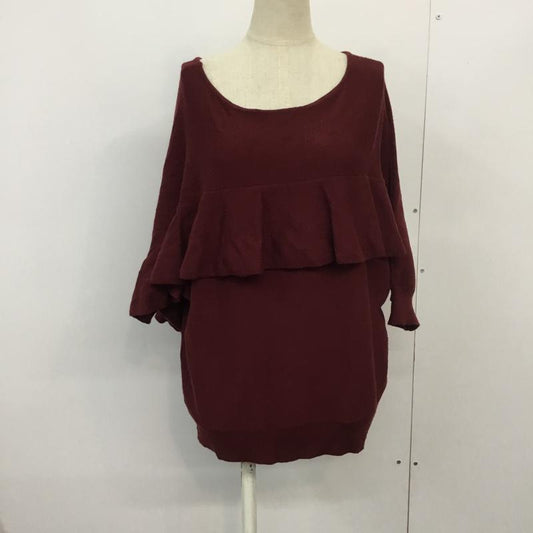 アパートバイローリーズ apart by lowrys ニット、セーター 七分袖 FREE 無地 えんじ / ワインレッド / dark red レディース USED 古着 中古 10045231