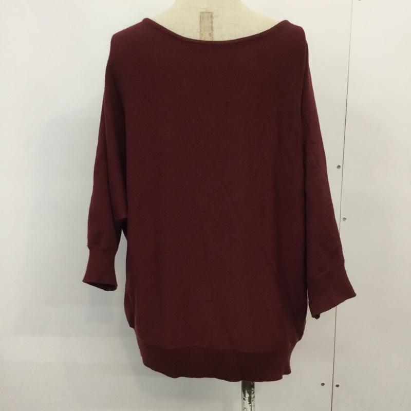 アパートバイローリーズ apart by lowrys ニット、セーター 七分袖 FREE 無地 えんじ / ワインレッド / dark red レディース USED 古着 中古 10045231