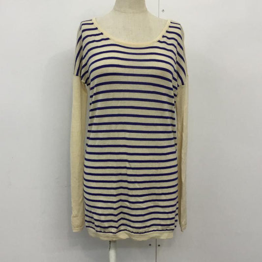 ラウンジドレス Loungedress カットソー 長袖 ボーダー GALLARDAGALANTE FREE ボーダー柄 白 / ホワイト / white X 青 / ブルー / blue レディース USED 古着 中古 10045335