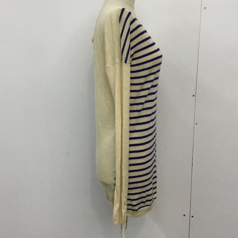 ラウンジドレス Loungedress カットソー 長袖 ボーダー GALLARDAGALANTE FREE ボーダー柄 白 / ホワイト / white X 青 / ブルー / blue レディース USED 古着 中古 10045335