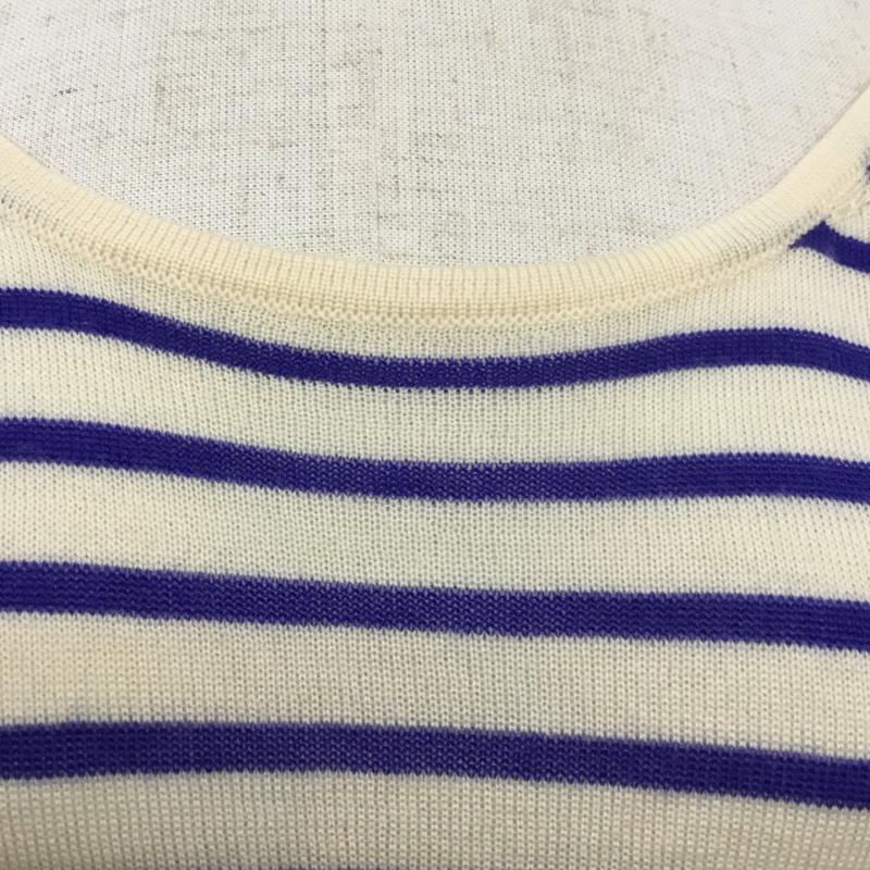 ラウンジドレス Loungedress カットソー 長袖 ボーダー GALLARDAGALANTE FREE ボーダー柄 白 / ホワイト / white X 青 / ブルー / blue レディース USED 古着 中古 10045335