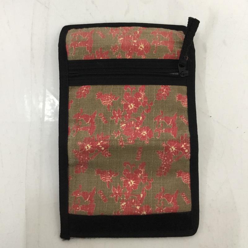古着 USED 財布 二つ折り ハワイアン柄  黒 / ブラック / black X ベージュ / ベージュ / beige X 桃 / ピンク / pink メンズ USED 古着 中古 10045871