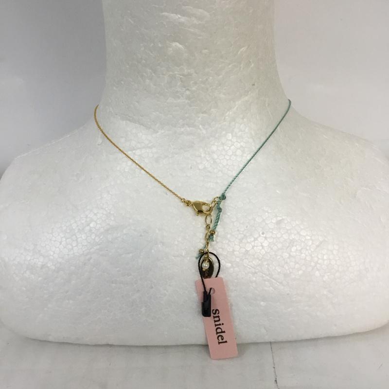 スナイデル SNIDEL アクセサリー ネックレス、ペンダント タグ付き 無地 金 / ゴールド / gold color X 水色 / ライトブルー / レディース USED 古着 中古 10045916